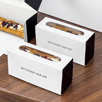 Boîte cadeau rectangulaire jetable autoportante écologique noire mate avec fenêtre pour emballage alimentaire