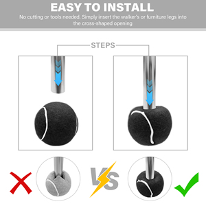 Precut Lightweight Comfortable Durable Rubber Felt Tennis Balls Opening Easy Install for Seniors Walkers <b>Furniture</b> Legs Walker - Product Image 4