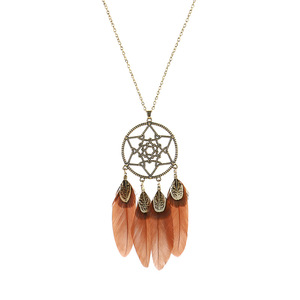 Feather Tassel <b>Necklace</b> Alloy <b>Long</b> Sweater Chain Boho Style Unisex Jewelry Gift - Product Image 5