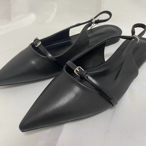Sandales plates antidérapantes élégantes à bout pointu pour femmes, mules à bride arrière, chaussures formelles d'extérieur pour l'été et l'automne - Product Image 2