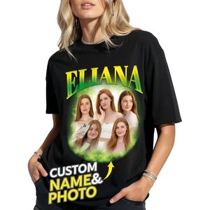 Camiseta personalizada con foto y nombre, camiseta de algodón unisex, diseño retro transpirable para regalo de San Valentín - Product Image 1