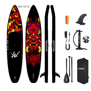 Tabla de SUP de Competición Drop Stitch de 12'6 (381 cm), Tabla de Paddle Surf Inflable de PVC de Doble Capa para Surfear, Colorida - Product Image 6