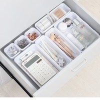 Lot de huit organiseurs de tiroirs en PP minimalistes modernes pour bureau, séparateurs de rangement en plastique pour cosmétiques et nail art - Vente en gros usine