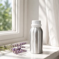 Bouteille d'huile essentielle en aluminium poli de 200 ml, bouchon blanc, anti-UV, double étanchéité, taille moyenne, vente en gros OEM