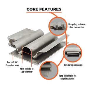 Stainless Steel Spring-<b>Loaded</b> <b>Shovel</b> Holder for Dump Truck and Trailer - Product Image 5