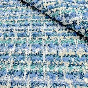 Factory Direct Sales Strip-shaped Coarse Needle Fabric Tweed Fabric With Bright Wire For Coat Sweater