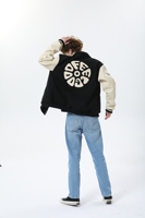Veste brodée personnalisée en chenille Streetwear Bomber à coque souple et coque dure Veste universitaire Letterman Support en simili cuir