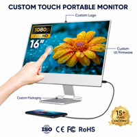 Moniteur portable tactile léger de 16 pouces IPS HDR 1080P, 99% SRGB, coque en alliage d'aluminium, support magnétique détachable, ordinateur portable Mac