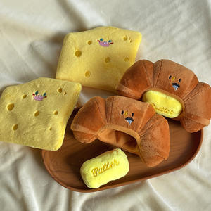 Üstün Kalite Çevre Dostu Karikatür Kruvasan Köpek Çiğneme Oyuncağı Sesli Koklama Oyuncağı Köpekler İçin İnteraktif Oyun Seansları - Product Image 3