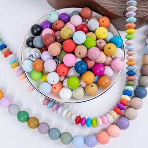 Cuentas de Silicona Redondas de 15 mm, Libres de BPA, de Color Puro, para Masticar, para Hacer Pulseras, Accesorios para Bolígrafos, Cuentas Sueltas de Silicona Personalizadas - Product Image 1