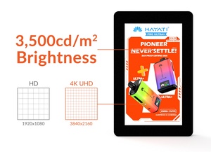 Pantalla de señalización digital Lcd montada <span class=keywords><strong>en</strong></span> la pared para exteriores de 21-65 pulgadas resistente a la intemperie IP56 3500NITs Monitor de publicidad Lcd de alto brillo - Product Image 4