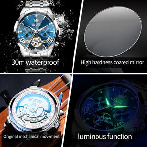 Reloj Mecánico de Moda para Hombre OEM 6619, Reloj de Pulsera Automático de Negocios, Reloj de Diseñador Luminoso de Acero Inoxidable, Resistente al Agua - Product Image 3