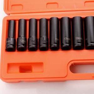 Impact <b>Socket</b> Set 1/2 In Metric 10 Piece Auto Repair Tool Kit Carbon Steel - Product Image 2