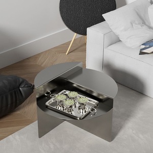 Hiện đại đơn giản sắt nghệ thuật Bàn cà phê Nhà Sáng tạo căn hộ nhỏ Vòng kim loại ánh sáng sang trọng cà phê phòng khách thiết kế bàn trà - Product Image 4