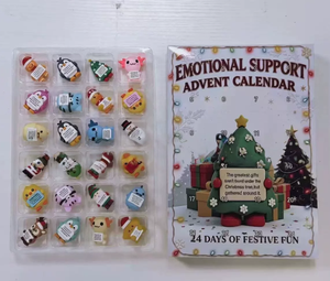 Calendrier de compte à rebours mystère avec 24 mini jouets anti-stress en plastique aux couleurs et expressions exclusives pour enfants de 8 à 13 ans, unisexe - Product Image 5