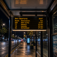 Afficheur numérique LED extérieur suspendu pour arrêts de bus, centres commerciaux, magasins de détail – Haute luminosité, défilement d'informations sur les itinéraires et les arrivées