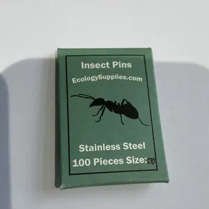 Pin Serangga Entomologi Pemosisian Pakaian Stainless Steel Hitam Kustom