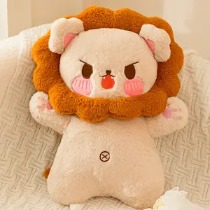 Cartoon Leeuw Pluche Kussenkussen 40Cm 60Cm Peluche Lion Custom Knuffel