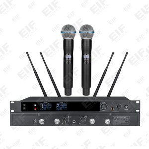 ระบบไมโครโฟนไร้สาย BD-28 True Diversity แบบสองช่องสัญญาณ XLR ชุดไมค์แบบมือถือ UHF พร้อมระบบตัดเสียงรบกวน จอแสดงผลดิจิตอล แบบติดตั้งบนแร็ค - Product Image 1