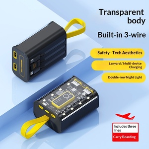 Banco de Energía Portátil Transparente Estilo Punk en Oferta, 20000 mAh, Carga Rápida de 15 W, Alta Capacidad, Impresión de Logotipo Personalizable - Product Image 3