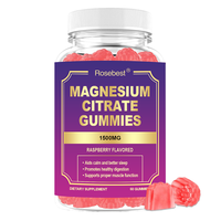 Rosebest, fabricant chinois, gommes minérales végétaliennes au citrate de magnésium saveur framboise naturelle, en vrac, suppléments pour favoriser un sommeil profond