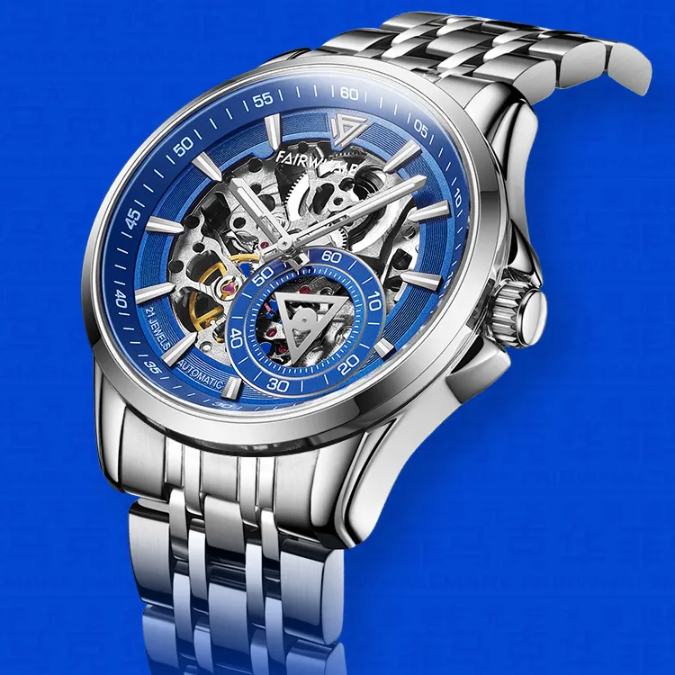 Tourbillon Skeleton Luxury Business Wrist Watch Stainless Steel Luminous Waterproof Men's Automatic Mechanical Watch