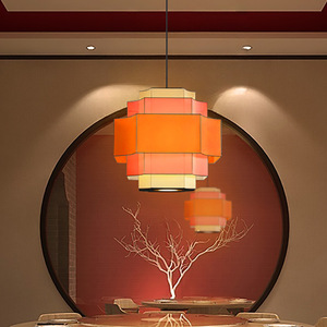 Luminaire suspendu de style chinois, carré, E27 LED, pour restaurant, bar, usage intérieur - Product Image 3