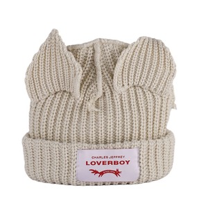 <span class=keywords><strong>Bonnet</strong></span> d'hiver design pour femmes avec oreilles à la mode étiquette de marque personnalisée tissu commun à la mode - Product Image 4