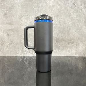 H2.0 40Oz Tumbler With Boots Black White Powder Coated Laser Engrave <b>Insulated</b> Blue Plated Coffee <b>Mug</b> - Product Image 3