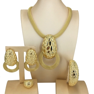 Yuminglai – Collier de mode pour femme plaqué or 18 carats de haute qualité, style italien, grande collection de <span class=keywords><strong>bijoux</strong></span> africains de Dubaï FHK14092 – Vente chaude - Product Image 3