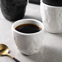 Tasse en céramique faite à la main en porcelaine japonaise, 175 ml, noir et blanc, style arabe et turc, personnalisable, directement de l'usine de Chaozhou
