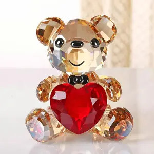 Top Quality Hand Polished Faceted Shiny Crystal Bear For Kids Christmas and Birthday Surprise Gifts