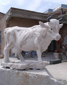 Estatua decorativa de mármol Animal Estatua de <span class=keywords><strong>toro</strong></span> de jardín de mármol negro - Product Image 5