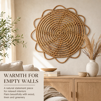 Décoration murale ronde en osier chaud pour chambre d'enfant