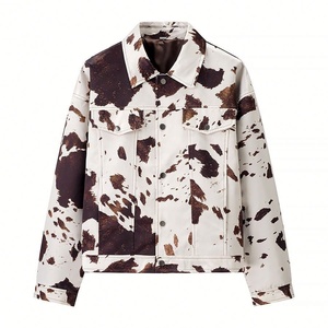<span class=keywords><strong>Veste</strong></span> à manches longues en rayure de <span class=keywords><strong>lait</strong></span> vintage européenne et américaine, automne, respirante, motif léopard, col à revers, chemise imprimée - Product Image 2