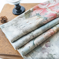 Rideaux occultants européens à motif pivoine, plissés à la française, bleu sarcelle et rose floral, pour salon, style minimaliste, vente en gros au mètre