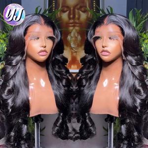 Parrucca Cambogiana Glueless HD Lace con Campione Gratuito, Parrucca Frontale 360 Lace con <span class=keywords><strong>Capelli</strong></span> Vergini Allineati alle Cuticole, Parrucca di <span class=keywords><strong>Capelli</strong></span> Umani Grezzi Cambogiani - Product Image 1