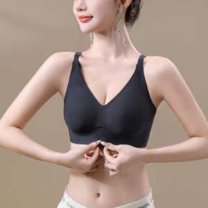 Soutien-gorge sans couture push-up de qualité supérieure avec bandes en gel, tissu très élastique, confortable, sans armatures, tricoté, bonnet 3/4, bretelles réglables - Product Image 5