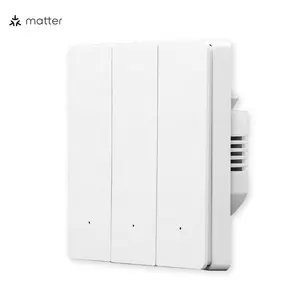 Prise d'usine HomeKit EU UK Standard 3 Gang Smart Home Matter sur WiFi Smart Wall Light Switch
