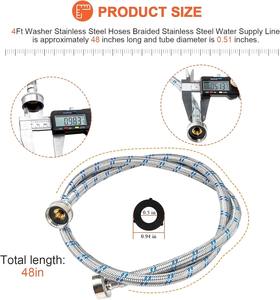 Manguera de Entrada para Lavadora de Acero Inoxidable Premium, Manual, a Prueba de Fugas y Roturas, Trenzada, para Uso en Exteriores y Hoteles, Tamaño Personalizado - Product Image 4