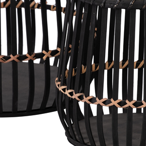 Ensemble de jardinières tissées modernes noires pour l'intérieur et l'extérieur, pots à fleurs décoratifs, trois tailles - Product Image 3