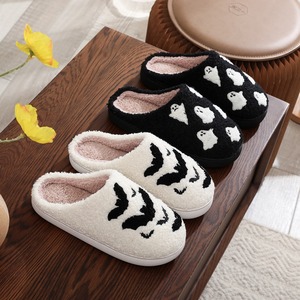 Pantuflas HF con Cara Divertida de Calabaza para Halloween para Mujer y Hombre, de Invierno para Dormitorio con Diseño Peludo y Aterrador, Forro de Algodón y Suela de TPR - Product Image 2