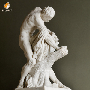 Esculturas de piedra grandes de tamaño natural talladas a mano Hércules Slaying Centaur Nessus estatua de mármol para exposición - Product Image 6