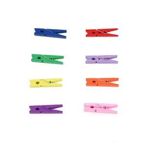 4.5センチメートル50個Color Mini Clothespins Wooden Clothespins Peg Photo Holder Wooden Clips