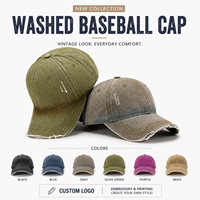 Gorra de Béisbol Vintage Lavada, 6 Paneles, Ajustable, de Algodón, Estilo Dad Hat, con Logotipo Personalizado, Bordado Desgastado, Unisex, para Deportes al Aire Libre