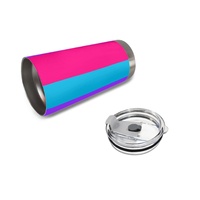 Mug de voiture isotherme en acier inoxydable 20 oz, thème arc-en-ciel Androgyne Gay personnalisé, pour les trajets en véhicule, les pauses café au bureau et souvenir de la Fête de l'Orgueil