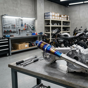 New KAO Stainless Steel/Aluminum Exhaust Muffler Pipe for Scooter Retrofit/Upgrade - Product Image 2