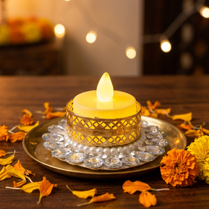 Décoration d'intérieur, Diwali, fête de mariage, bougies chauffe-plat, Diyas traditionnels indiens faits à la main en métal, écologiques, multicolores - Product Image 3