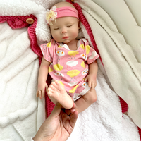 Poupée Reborn en Silicone Imperméable de 46 cm, Fille Endormie, Conçue pour le Bain Interactif Parent-Enfant, Jouet de Bain, Objets de Collection pour Artistes