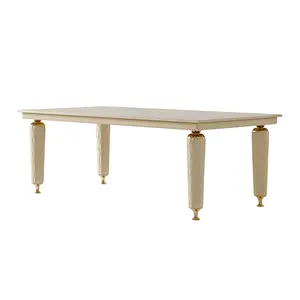 Modern High Quality Home Furniture Restaurant Table Set Solid Wood Frame Luxury Dining Tables